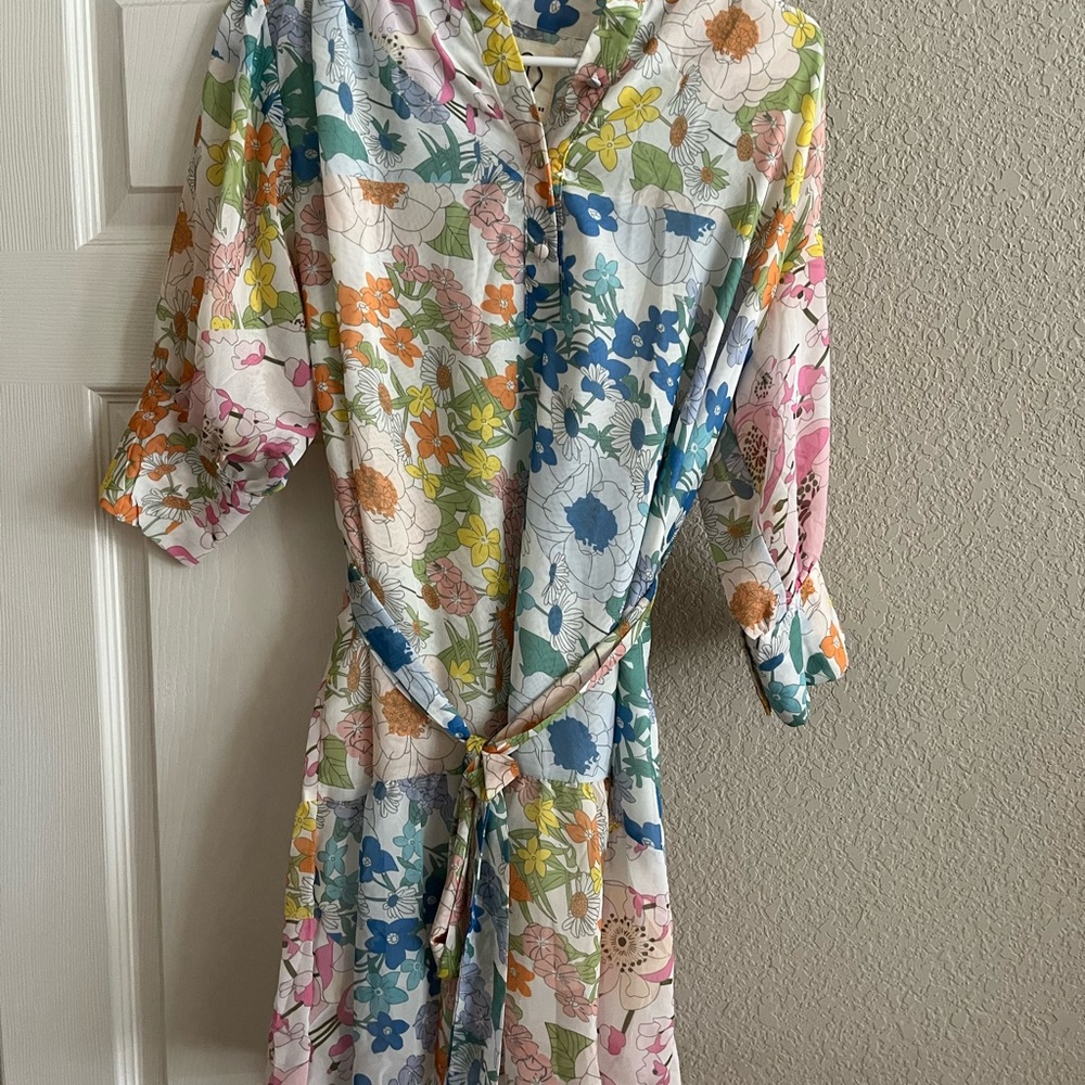 Floral Multicolor Wrap Dress